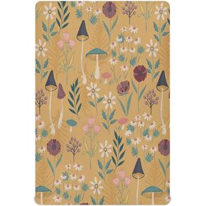 Mushroom Crib Sheet for Boys Girls Soft Breathable Unisex Jersey Fitted Crib Sheet Baby Sheet for Standard Crib and Toddler Bed Mattress, 28 x 52 inch
