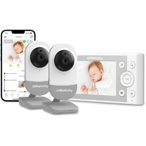 Chillax Daily Video Baby Monitor - WiFi Smart Baby Monitor with Two Cameras & Parent Unit,App Support,HD Camera, Privacy Protection WiFi ON/Off Switch, 2-Way Audio,Night Vision,Cry Detection