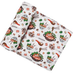 Muslin Swaddle Blanket for Unisex, Soft Breathable and Skin-Friendly Baby Swaddles for Boys & Girls, Newborn Receiving Blanket, Dumpling Bao Blankets Babies, Kawaii Large 42 x 47 inches