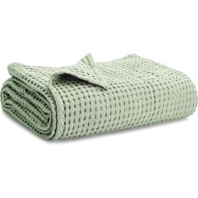 Comfy Cubs Waffle Weave Baby Blanket - 40" x 40" Cotton Blanket with Textured Design - Lightweight Swaddle for Bed, Crib, Stroller, or Couch - Soft Cover for Toddlers, Boys & Girls - Pacific Blue