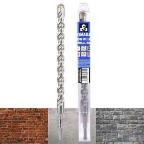 3/4-Inch x 12-Inch SDS Plus Long Drill SDS-Plus Rotary Hammer Drill Bit 4-Cutter Carbide Tip for Concrete, Brick, Stone and Masonry Drilling