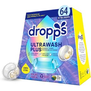 Dropps Dishwasher Detergent | Fresh Rain, 120 Pods | Deep Cleans for Sparkling, Shiny Dishes| Low-Waste Packaging | No Rinse Aid or Pre-Wash Needed | Powered by Natural Mineral-Based Ingredients