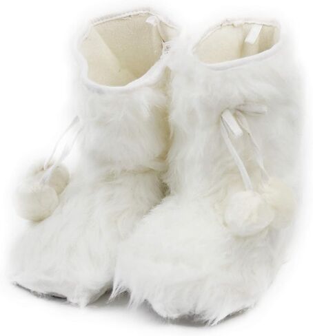 Furry Plush Slipper Booties for Women Warm Fur House Slippers with Anti-slip Sole Home Bedroom Indoor House Boots in Saudi Arabia