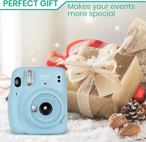Fujifilm Instax Mini 11 Camera with Fujifilm Instant Mini Film (20 Sheets) Bundle with Deals Number One Accessories Including Carrying Case, Color Filters, Photo Album, Stickers + More (Sky Blue) in Saudi Arabia