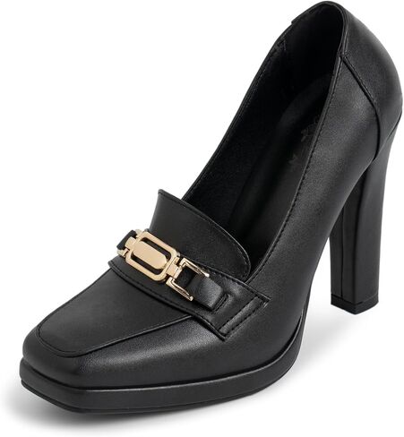 Women's High Heels Dress Shoes Plafrom Closed Toe Slip On Chunky Heels Pumps in Kuwait