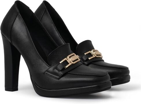 Women's High Heels Dress Shoes Plafrom Closed Toe Slip On Chunky Heels Pumps in Kuwait