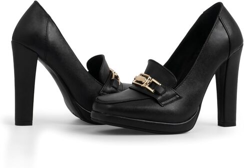 Women's High Heels Dress Shoes Plafrom Closed Toe Slip On Chunky Heels Pumps in Kuwait