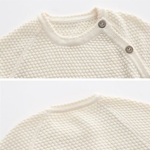 100% Cotton Knit Infant Baby Sweater and Pants Set, Unisex Newborn Boys Girls Outfit Long Sleeve Warm Clothes Newborn Gifts in Saudi Arabia