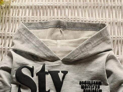 مجموعة ملابس للأولاد من عمر 1 إلى 5 سنوات، سترة بغطاء للرأس مطبوعة بأحرف وأكمام طويلة للأولاد الصغار، سترة بنمط سروال خريف وشتاء in Kuwait