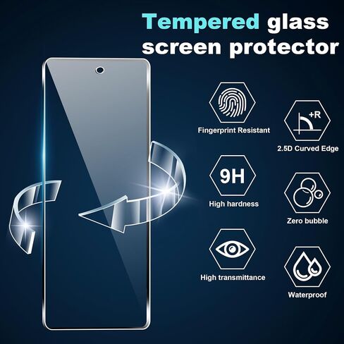 for iPhone 16 6.1 inch Screen Protector,[2+2 Pack] Back Screen Protector+Camera Lens Protector,Tempered Glass,Bubble-Free,Anti-Scratch in Saudi Arabia
