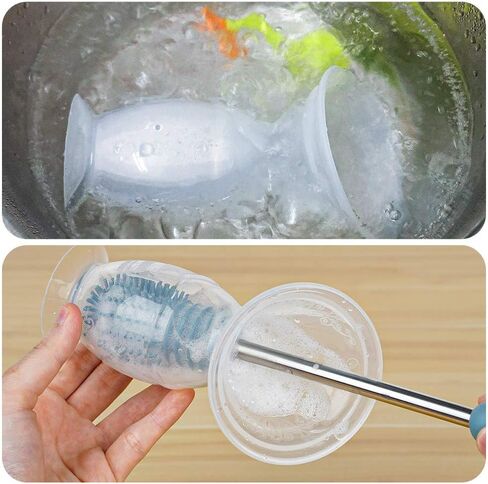 مضخة حليب يدوية من هاكا، مضخة حليب يدوية، جامع حليب الثدي مع قاعدة شفط وسدادة زهور، 100% سيليكون صالح للطعام، خالية من البيسفينول أ (5 أونصة/150 مل) (برتقالي) in Kuwait