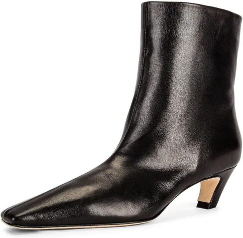 FSJ Women Square Toe Comfort Kitten Low Heel Ankle Boot Pull On Bootie Winter Faux Suede Casual Dressy Shoes Size 4-16 US in Kuwait