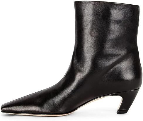 FSJ Women Square Toe Comfort Kitten Low Heel Ankle Boot Pull On Bootie Winter Faux Suede Casual Dressy Shoes Size 4-16 US in Kuwait