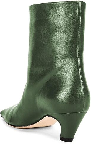 FSJ Women Square Toe Comfort Kitten Low Heel Ankle Boot Pull On Bootie Winter Faux Suede Casual Dressy Shoes Size 4-16 US in Kuwait