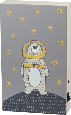 Primitives by Kathy Non-Toxic Painted Wood Nursery Box Sign, 10" x 14", Love You More Than All The Stars in Saudi Arabia