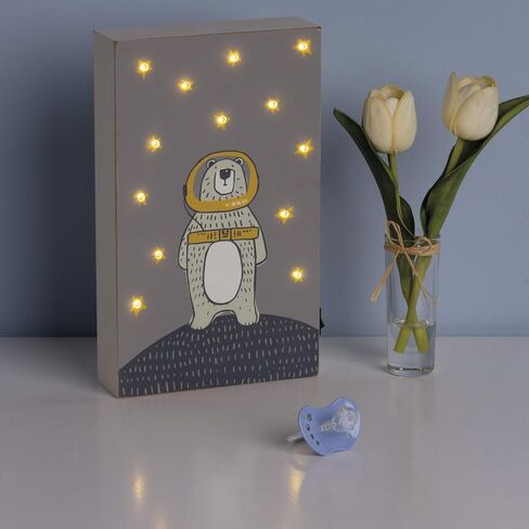 Primitives by Kathy Non-Toxic Painted Wood Nursery Box Sign, 10" x 14", Love You More Than All The Stars in Saudi Arabia