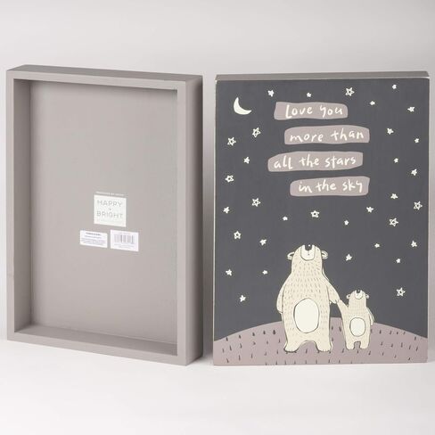 Primitives by Kathy Non-Toxic Painted Wood Nursery Box Sign, 10" x 14", Love You More Than All The Stars in Saudi Arabia