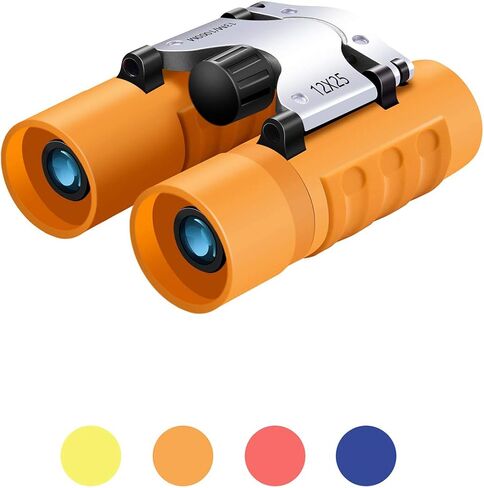 Binoculars for Kids, WRNRN Compact High Resolution Shockproof Binoculars 12X25 Real Optics Small Lightweight Binoculars for Bird Watching Camping Hiking Children Boys Girls 8-12 Best Gift (Pink) in Saudi Arabia