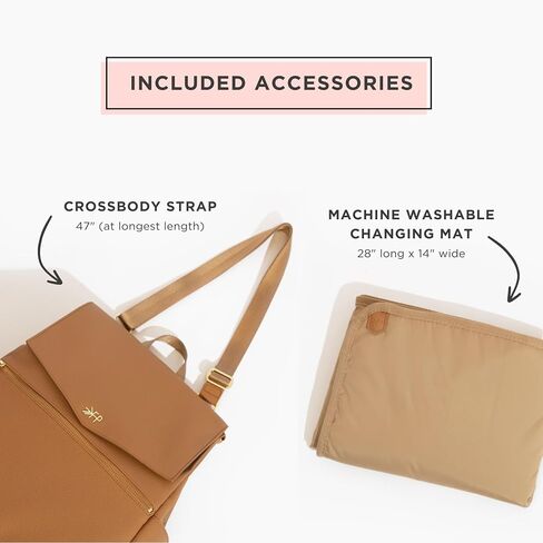 Freshly Picked Classic II Diaper Bag Backpack, Wipeable Vegan Leather Diaper Bag With Changing Pad (Butterscotch V2) in Saudi Arabia