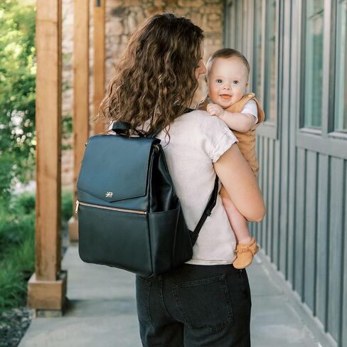Freshly Picked Classic II Diaper Bag Backpack, Wipeable Vegan Leather Diaper Bag With Changing Pad (Butterscotch V2) in Saudi Arabia