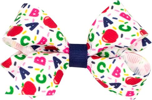 قوس شعر Wee Ones Girls Grosgrain مع حافة Moonstitch حمراء وتطريز قلم تلوين على مشبك WeeStay مع لف عادي، King، أقلام تلوين حمراء in Saudi Arabia
