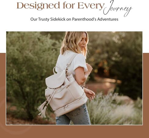 Citi Collective Journey Pearl Vegan Leather Diaper Bag Backpack | Elegant, Multifunctional, Travel Diaper Bag with Changing Pad, Stroller Straps & Insulated Bottle Pockets. in Saudi Arabia