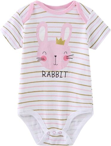 Chamie Newborn Baby Bodysuit 5-Pack Short Sleeve Baby Clothes for Boys and Girls in Saudi Arabia
