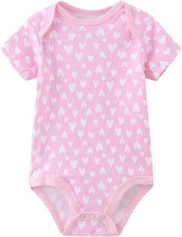 Chamie Newborn Baby Bodysuit 5-Pack Short Sleeve Baby Clothes for Boys and Girls in Saudi Arabia