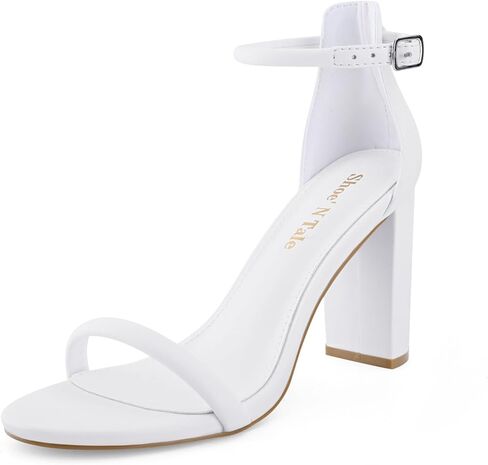 Shoe'N Tale Strappy Heels for Women Chunky Block High Ankle Buckle Heeled Sandals in Kuwait