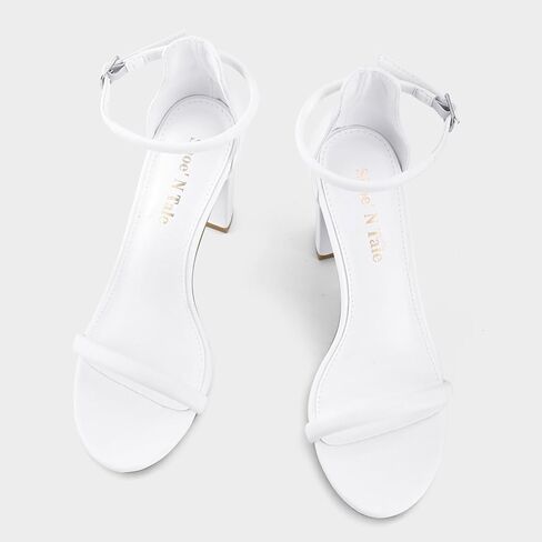 Shoe'N Tale Strappy Heels for Women Chunky Block High Ankle Buckle Heeled Sandals in Kuwait