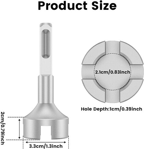 SDS Ground Rod Driver for Hammer Drill, Forged Steel Drill Bit Driver, High Hardness Rotary Hammer Drill, Square Cross Pile Ground Rod Adapter Bit for Most SDS Shank Hammer Drill Tool (1pcs, grey) in Saudi Arabia