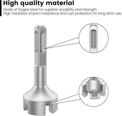 SDS Ground Rod Driver for Hammer Drill, Forged Steel Drill Bit Driver, High Hardness Rotary Hammer Drill, Square Cross Pile Ground Rod Adapter Bit for Most SDS Shank Hammer Drill Tool (1pcs, grey) in Saudi Arabia