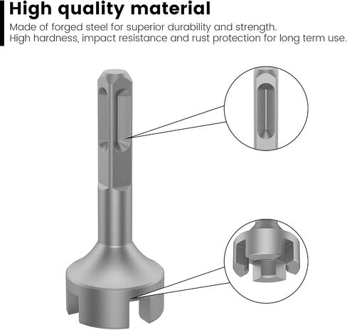 SDS Ground Rod Driver for Hammer Drill, Forged Steel Drill Bit Driver, High Hardness Rotary Hammer Drill, Square Cross Pile Ground Rod Adapter Bit for Most SDS Shank Hammer Drill Tool (1pcs, grey) in Saudi Arabia