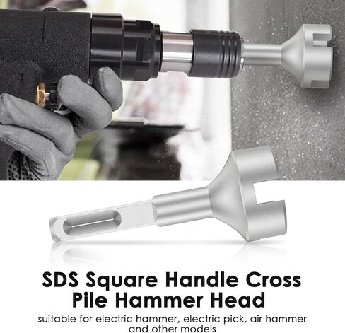 SDS Ground Rod Driver for Hammer Drill, Forged Steel Drill Bit Driver, High Hardness Rotary Hammer Drill, Square Cross Pile Ground Rod Adapter Bit for Most SDS Shank Hammer Drill Tool (1pcs, grey) in Saudi Arabia