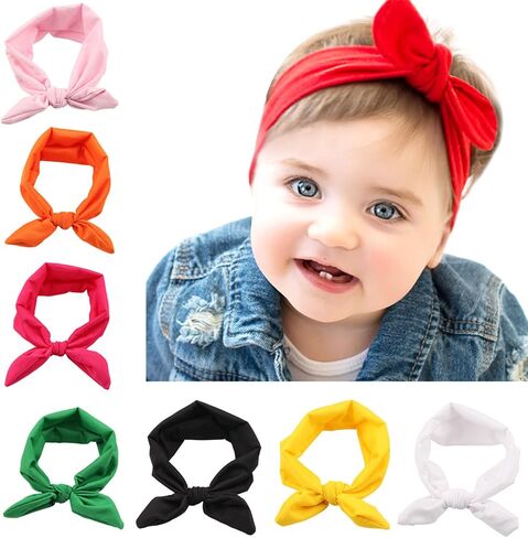Bodermincer 6 Set 6 Colors Mom and Me Headband Hair Band Bow Knot Headbands Baby Hair Accessories Turban Baby and Mommy Cotton Headwrap Set 2 Pcs (6 set) in Kuwait