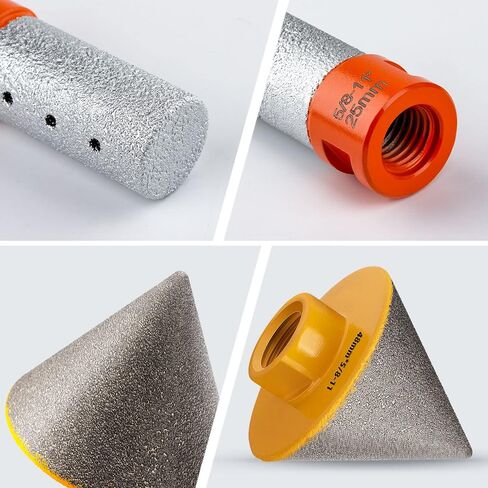 Diamond Beveling Chamfer Bits Diamond Countersink Drill Bit for Existing Holes Enlarging Shaping Trimming in Tile Marble Glass Granite Ceramic 1-7/8"(48mm) Dia with 5/8-11" Thread Adapter in Kuwait