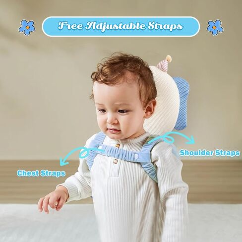 Baby Head Protector Cushion Backpack with 3 Baby Knee Pads for Walking & Crawling. (Astronaut) in Saudi Arabia