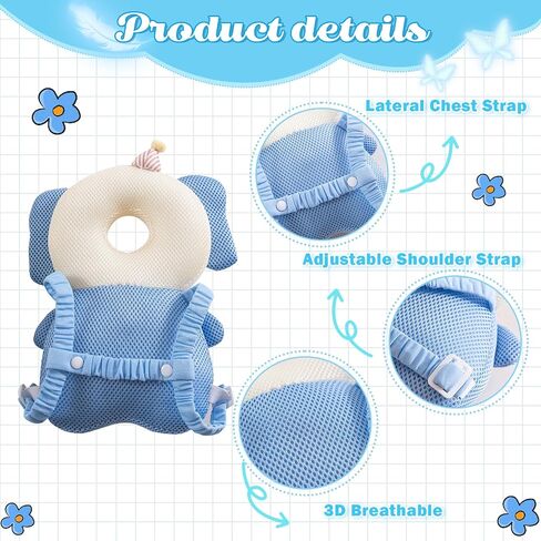 Baby Head Protector Cushion Backpack with 3 Baby Knee Pads for Walking & Crawling. (Astronaut) in Saudi Arabia