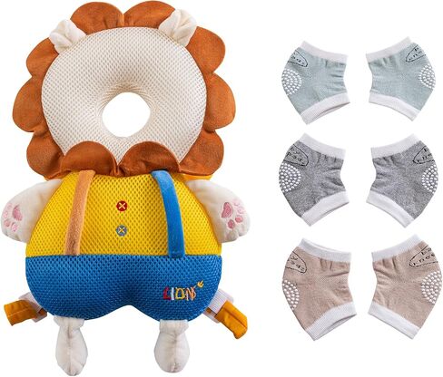 Baby Head Protector Cushion Backpack with 3 Baby Knee Pads for Walking & Crawling. (Astronaut) in Saudi Arabia