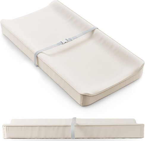 Soft Baby Diaper Changing Pad with Cotton Cover - Waterproof Changing Table Topper with Washable Cover and Safety Straps Fits All Standard Dressers - The Perfect Pad for Your Baby Girl or Boy in Saudi Arabia