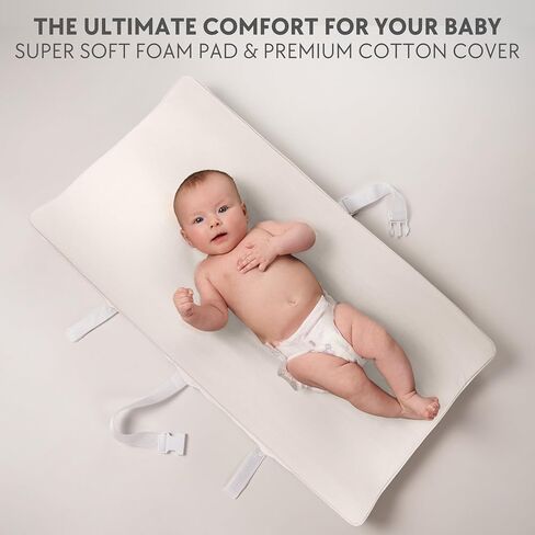 Soft Baby Diaper Changing Pad with Cotton Cover - Waterproof Changing Table Topper with Washable Cover and Safety Straps Fits All Standard Dressers - The Perfect Pad for Your Baby Girl or Boy in Saudi Arabia
