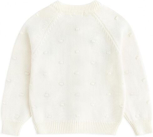 Simplee kids Baby Girl Knit Cardigan Sweater Cream Cotton Autumn Coat in Saudi Arabia