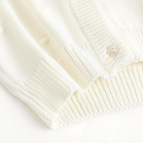 Simplee kids Baby Girl Knit Cardigan Sweater Cream Cotton Autumn Coat in Saudi Arabia