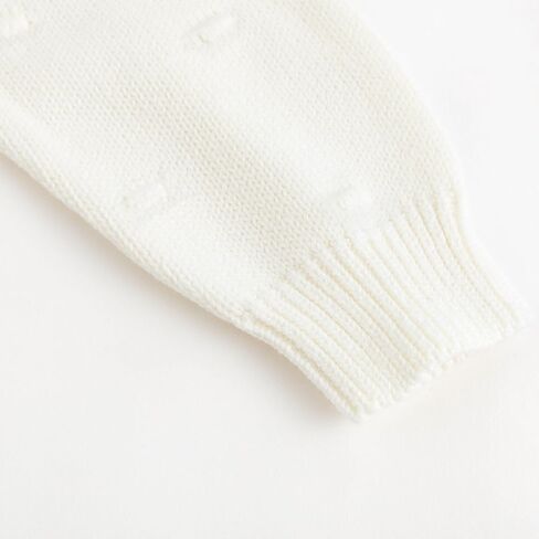 Simplee kids Baby Girl Knit Cardigan Sweater Cream Cotton Autumn Coat in Saudi Arabia