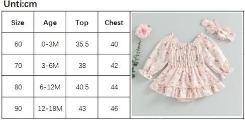 FYBITBO الوليد طفلة رومبير فستان الأزهار طويلة الأكمام Ruched بذلة كشكش ارتداءها مجموعة عصابات رأس ملابس الخريف الرضع in Kuwait