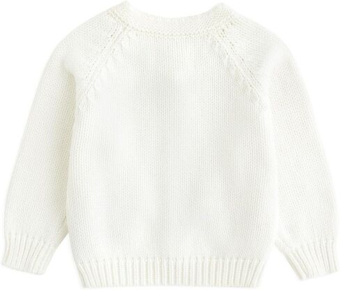 Simplee kids Baby Girl Knit Cardigan Sweater Cream Cotton Autumn Coat in Saudi Arabia