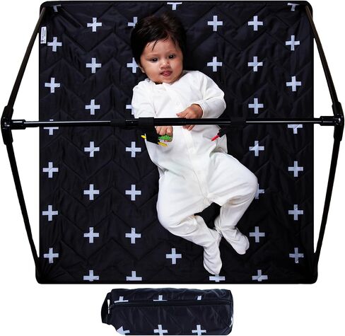 Travel Play Mat for Babies 0-6 Months, Baby Play Mat, Newborn Essentials, Tummy Time Mat, Baby Mat for Floor, Play Mat for Babies 6-12 Months Crosses Pattern in Saudi Arabia