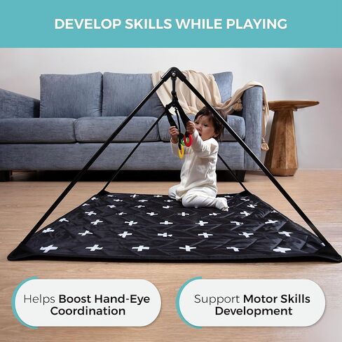 Travel Play Mat for Babies 0-6 Months, Baby Play Mat, Newborn Essentials, Tummy Time Mat, Baby Mat for Floor, Play Mat for Babies 6-12 Months Crosses Pattern in Saudi Arabia