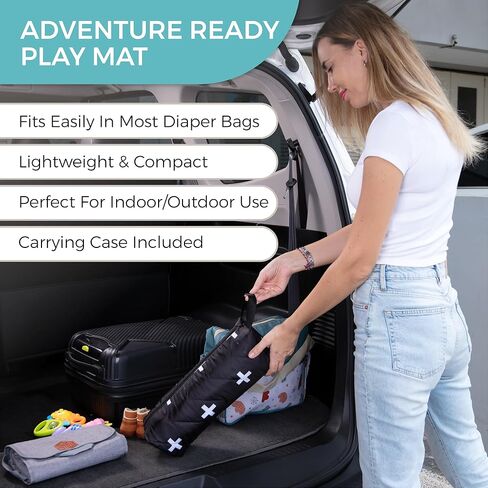Travel Play Mat for Babies 0-6 Months, Baby Play Mat, Newborn Essentials, Tummy Time Mat, Baby Mat for Floor, Play Mat for Babies 6-12 Months Crosses Pattern in Saudi Arabia