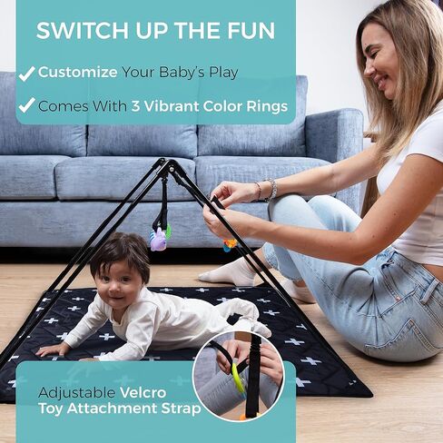 Travel Play Mat for Babies 0-6 Months, Baby Play Mat, Newborn Essentials, Tummy Time Mat, Baby Mat for Floor, Play Mat for Babies 6-12 Months Crosses Pattern in Saudi Arabia
